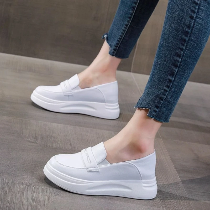 Women's White Leather Footwear - Insole Memory Foam のレビューと価格