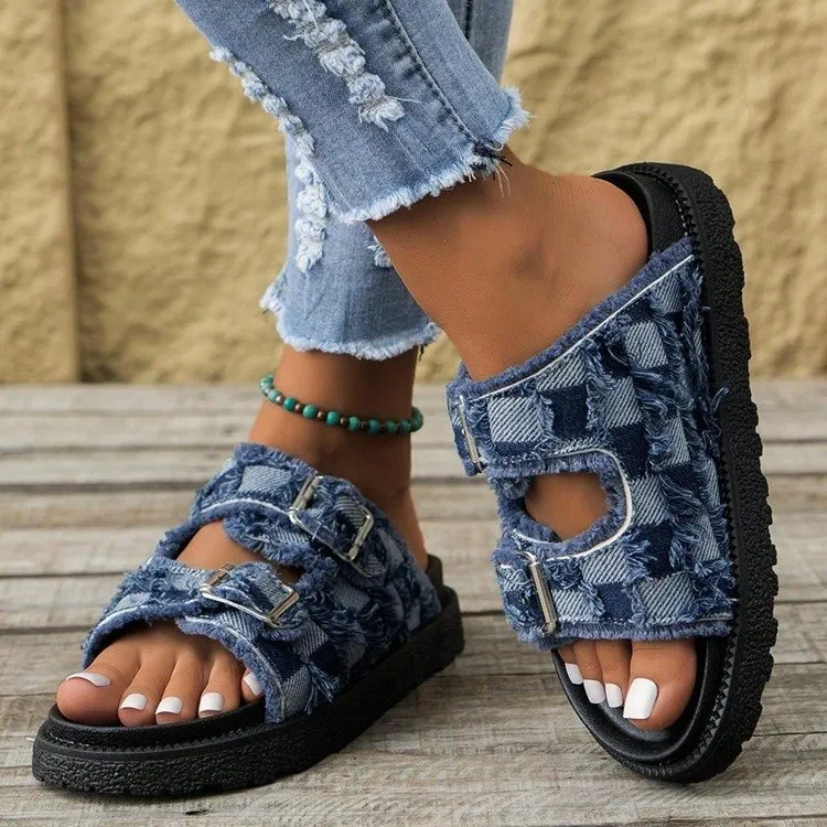 free shipping er sandals Denim - Sneakers Er のレビューと価格