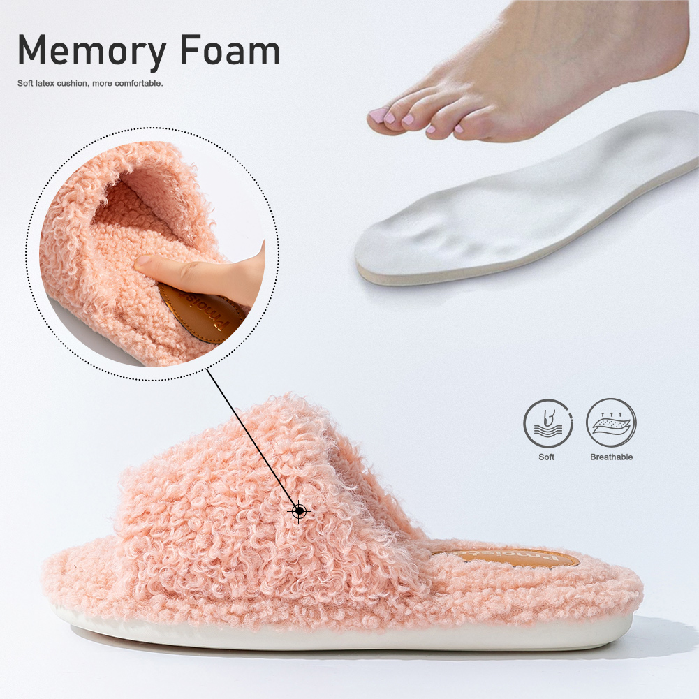 Pmoiste Fuzzy House Slippers W - Insole Memory Foam のレビューと価格