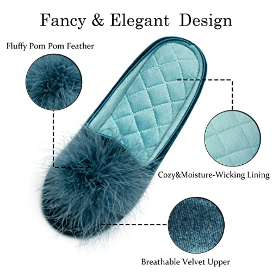 GRITHEIM Women's Fuzzy Pom Pom - Insole Memory Foam のレビューと価格