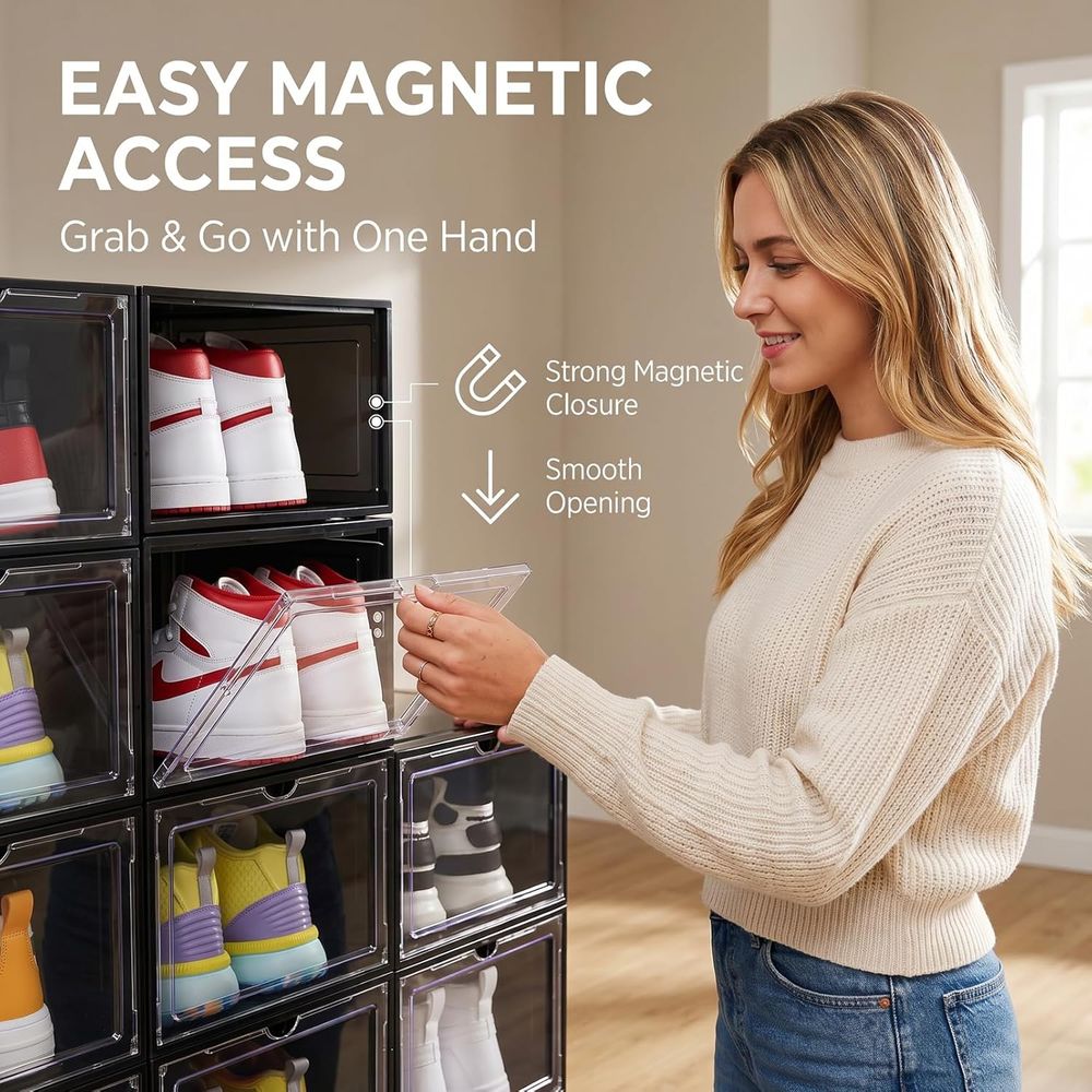 Stackable Black Shoe Storage B - Sneaker Case のレビューと価格